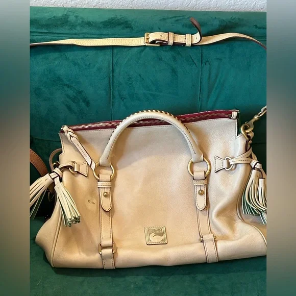 Dooney & Bourke Florentine large leather satchel Oyster color - Picture 3 of 17